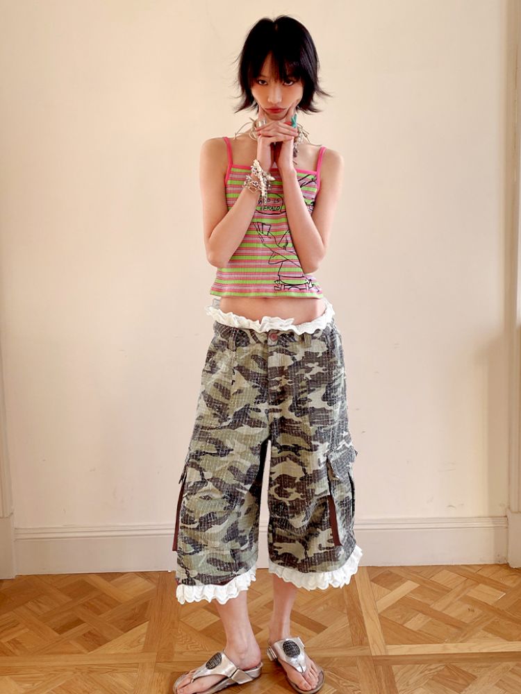 Detachable Lace Camouflage Shorts【s0000012955】