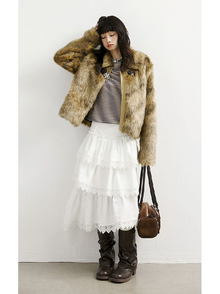 무거운 레이스 케이크 치마 [S0000011421]