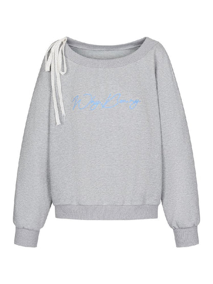 Lace Ribbon Sweatshirt Raglan Top【s0000011980】