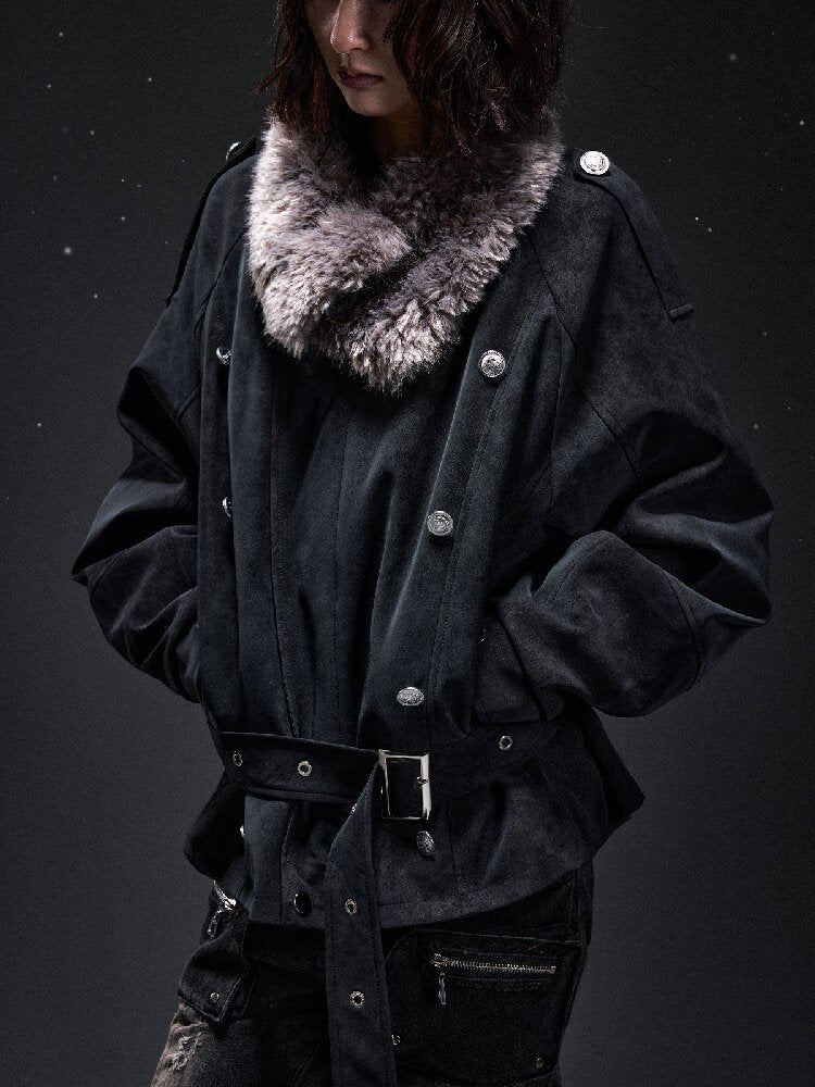 Vintage Suede Fur Collar Jacket【s0000019300】