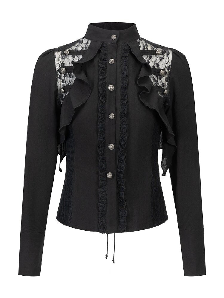 Napoleon Chiffon Patchwork Shirt【s0000018103】