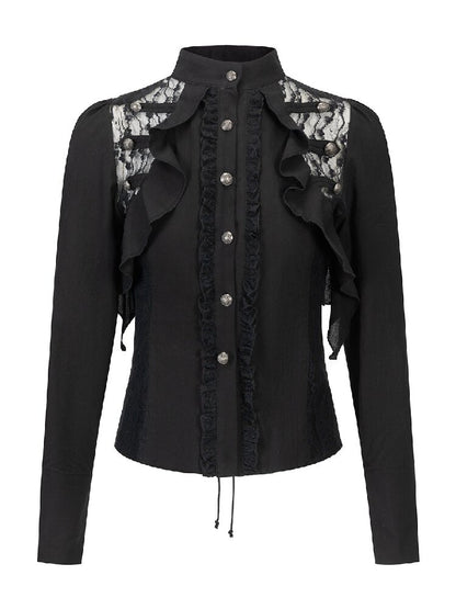 Napoleon Chiffon Patchwork Shirt【s0000018103】