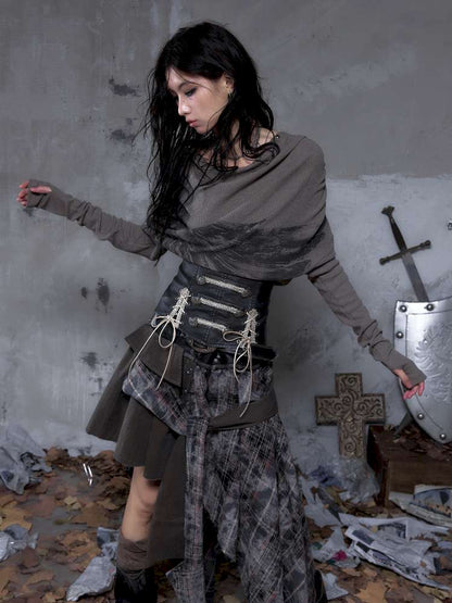 Double-breasted belted waist belt【s0000014464】