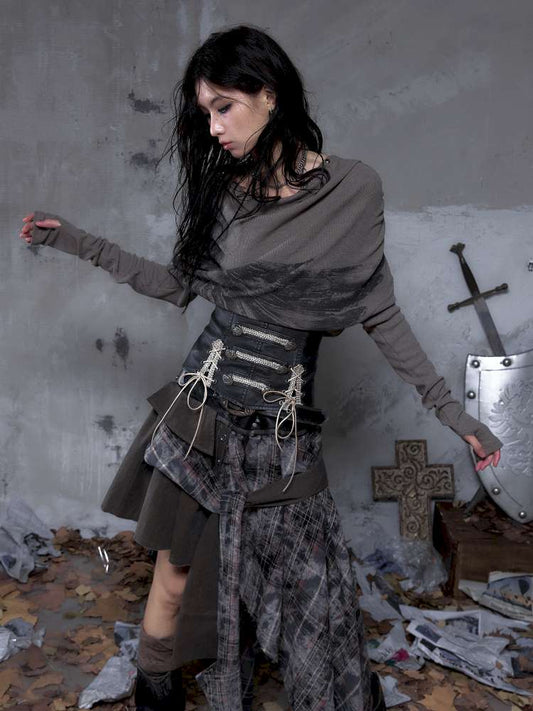 Double-breasted belted waist belt【s0000014464】