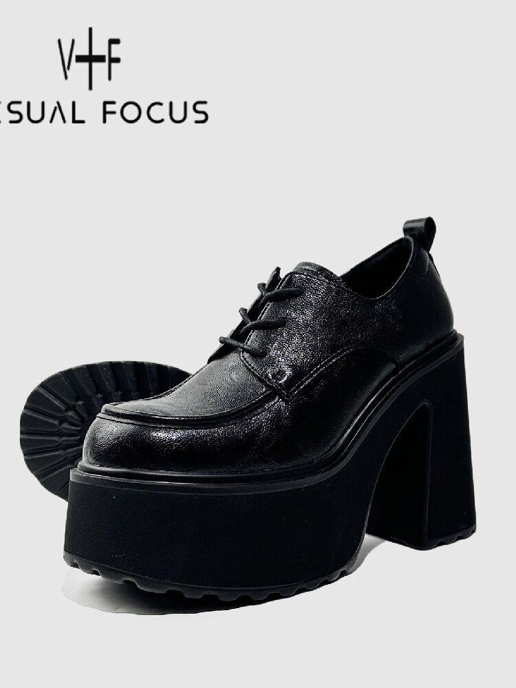 Y2K Thick Soled Punk Leather Shoes【s0000015717】