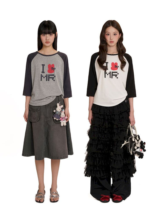 Casual Raglan Long-Sleeved T-Shirt【s0000012559】