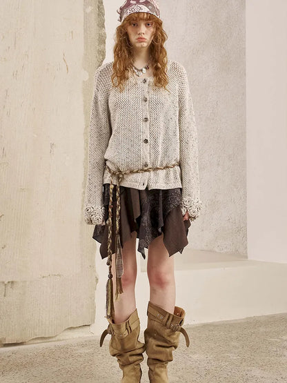 Oversized Vintage-Style Knit Cardigan【s0000014056】