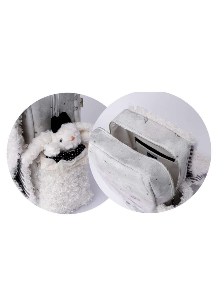 Rabbit Ears Fur Computer School Bag【s0000014615】