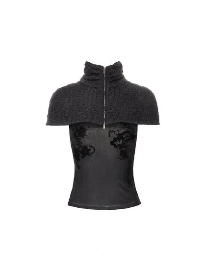 Detachable Knitted Mesh Shawl Vest【s0000016674】