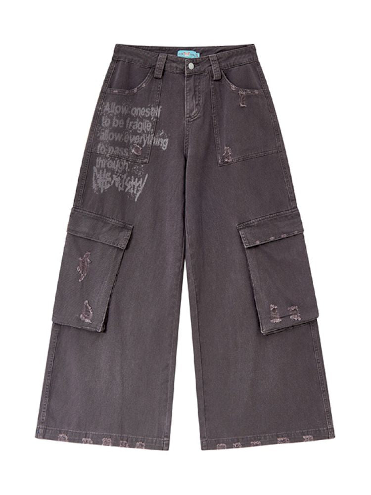 Letters do old loose work pants【s0000012430】