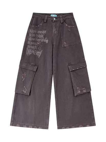 Letters do old loose work pants【s0000012430】