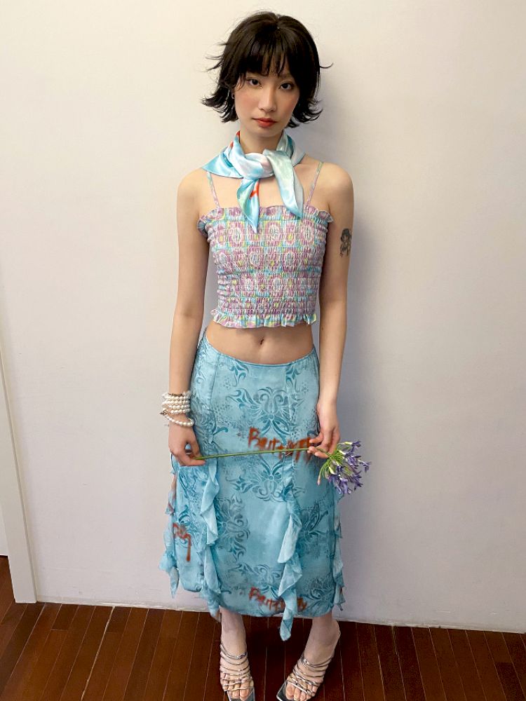 Wallpaper High Waist Skinny Skirt【s0000012269】