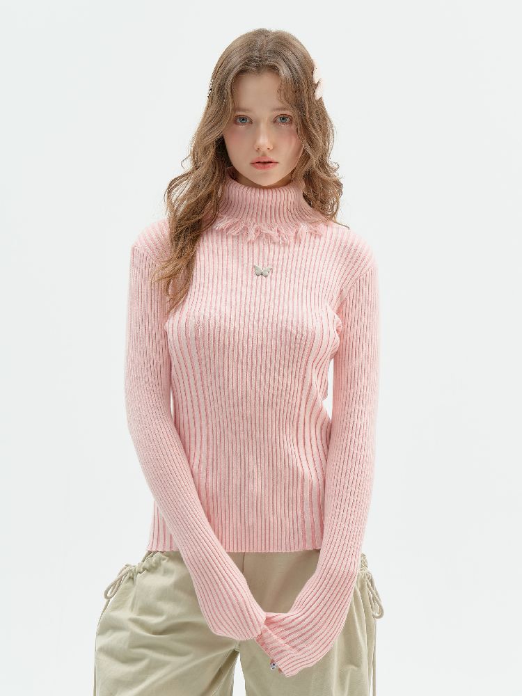 High Neck Knitted Bottom Shirt【s0000011509】