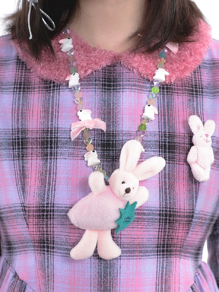 Dolls Carrot Rabbit Beaded Long Necklace【s0000005725】