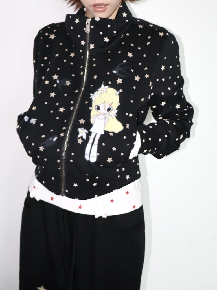 Illustration Short Shoulder Sweatshirt【s0000018664】
