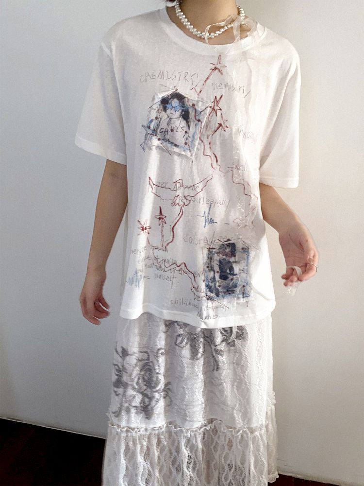 Loose short-sleeved splicing wind top【s0000012277】
