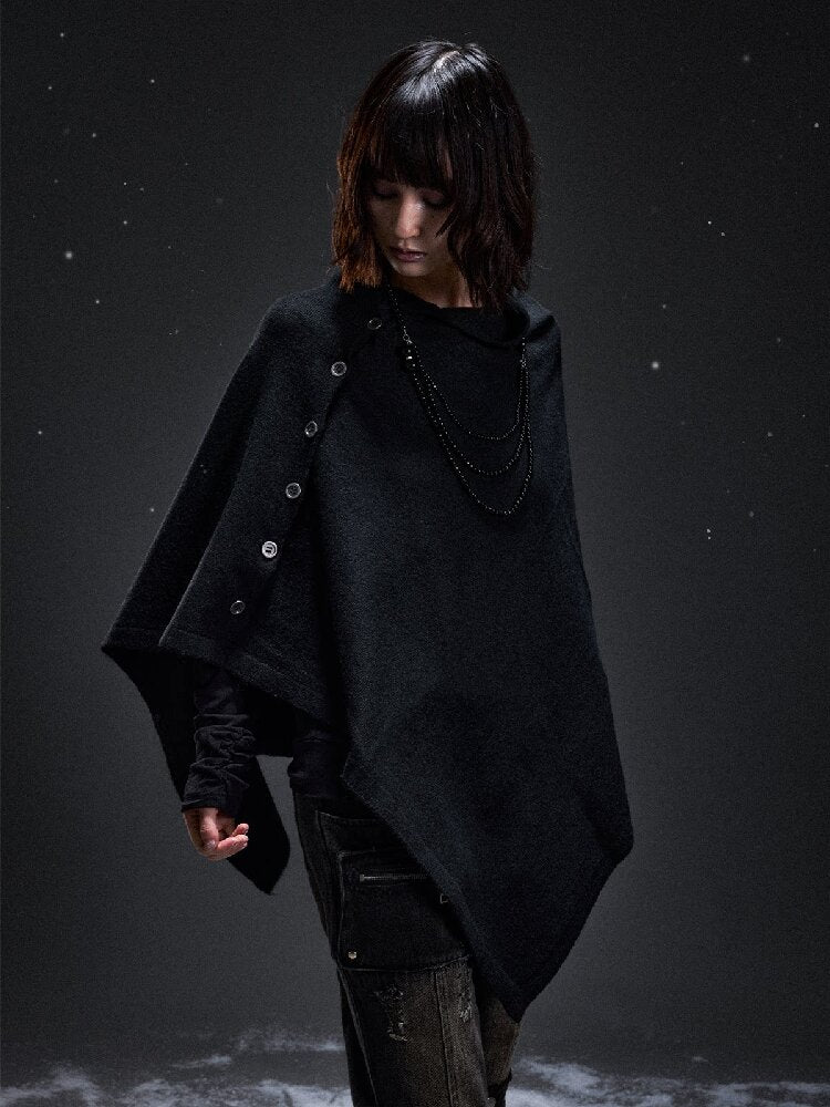 Dark Punk Loose Knit Outerwear Shawl【s0000019294】