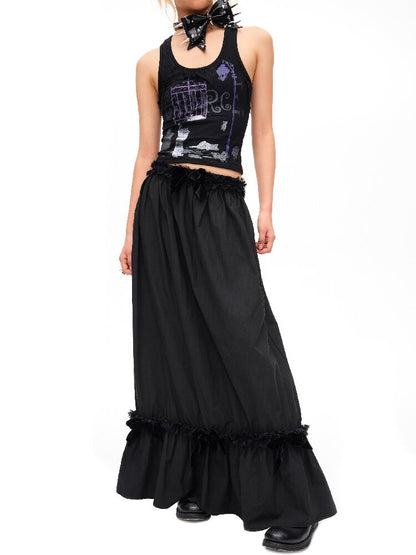 Velvet Bow Pleated Maxi Skirt【s0000016499】