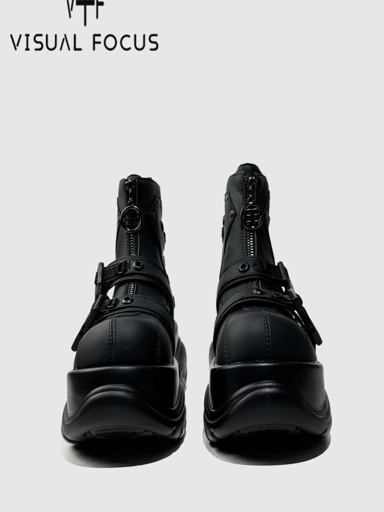 Punk Style Platform Belt Booties【s0000015708】