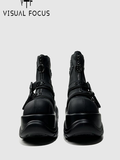 Punk Style Platform Belt Booties【s0000015708】