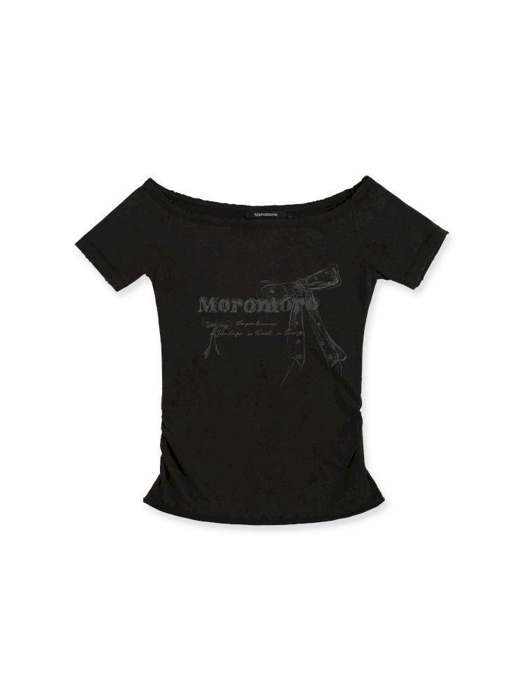 One-shoulder Slim short-sleeved T-shirt【s0000012529】