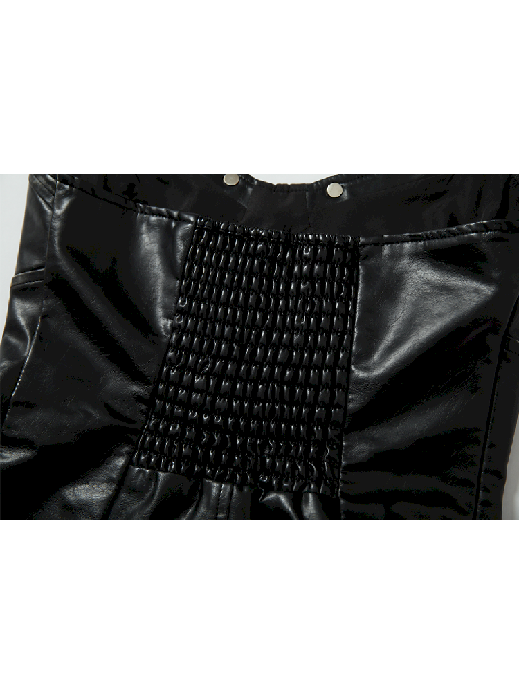 슬림 랩 짧은 가죽 가슴 판 [S0000011436]