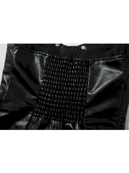 슬림 랩 짧은 가죽 가슴 판 [S0000011436]