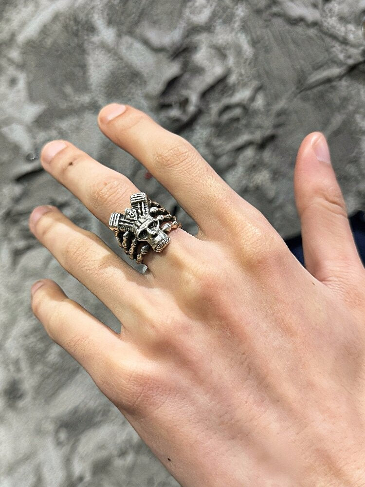925 Sterling Silver Heavy Punk Ring【s0000018868】