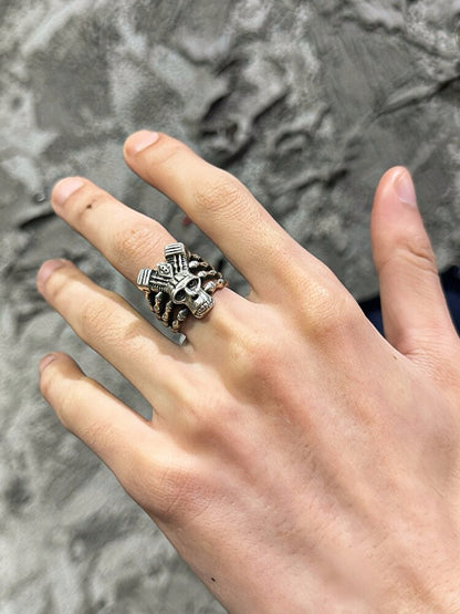 925 Sterling Silver Heavy Punk Ring【s0000018868】