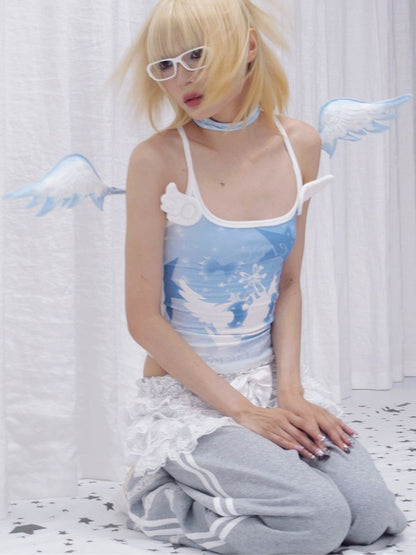 Starlight Print Angel Wings Collar【s0000013869】