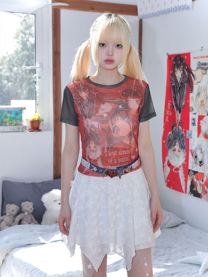 KillAngel Short Sleeve Mesh T-Shirt【s0000012329】