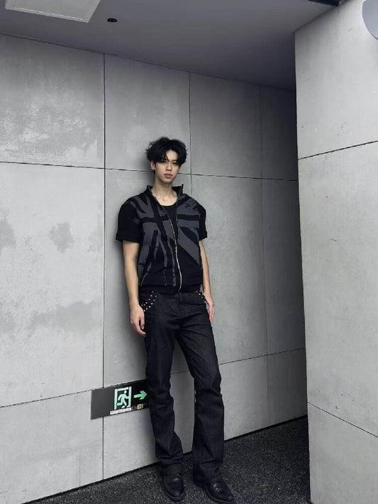 Flag Sub-Print Stand-Up Zip Tee【s0000018275】