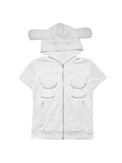 Hot Rhinestone White Vest Jacket【s0000012334】