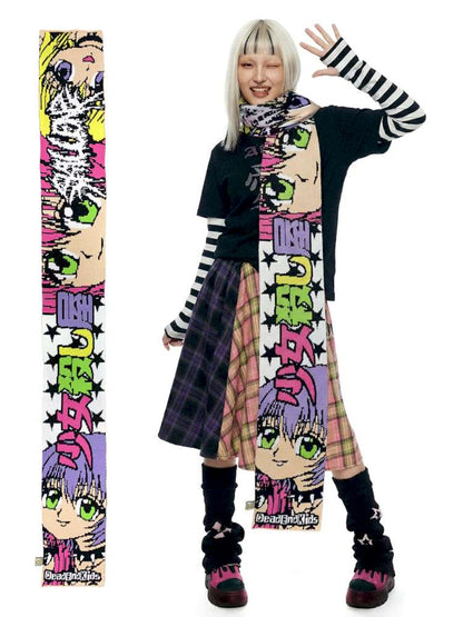 2D Anime Subculture Kpop Knitted Scarves【s0000014917】