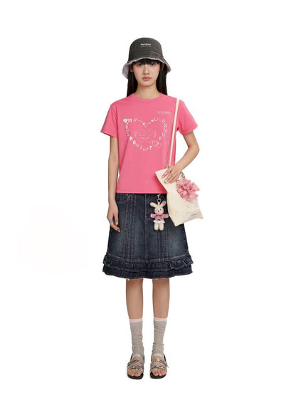 Pink Walking Love Pocket Halter Skirt 【s0000012540】