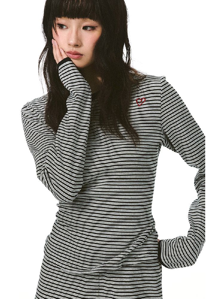 한국 스트라이프 컬러 충돌 멜빵 [S000011419]