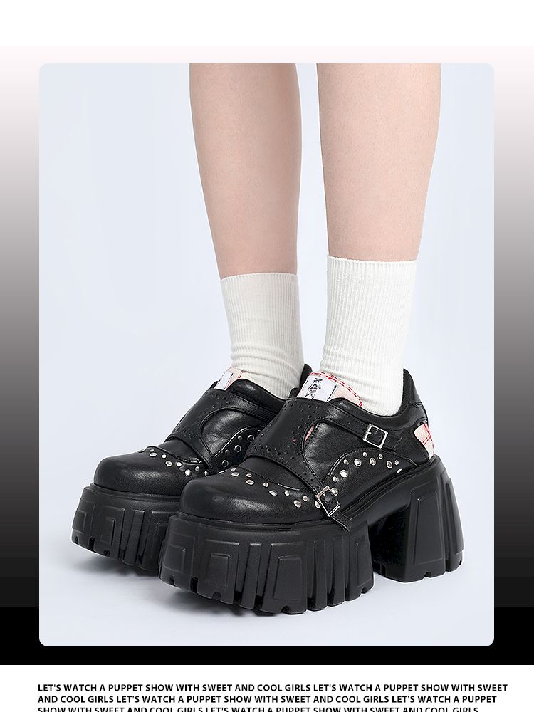 Red plaid thick bottom shoes【s0000013360】