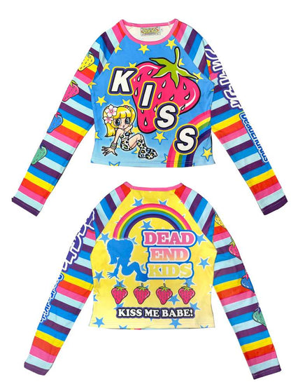 Sweet Cool Y2K Subculture Print Short Top【s0000014907】