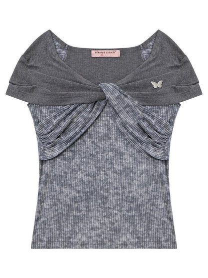 Flower Knot Butterfly Slim T-Shirt【s0000016606】