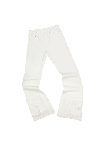 Washed Canvas Retro Flared Pants【s0000011574】