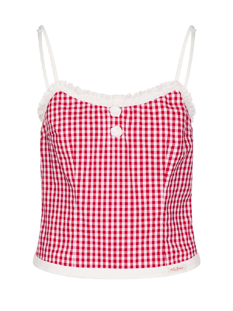 Checkered Flower Small Suspenders【s0000011990】