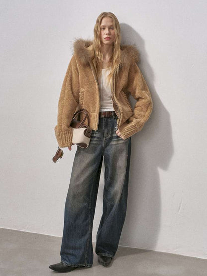 Bear Ears Velvet Faux Fur Jacket【s0000015235】