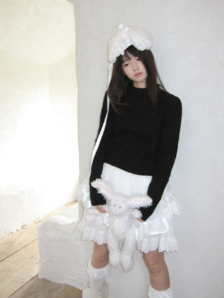 Solid Color Crew Neck Sweater【s0000018540】