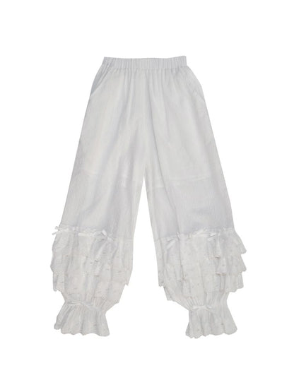 Cute bubble multi-layered lace bows pants【s0000012765】