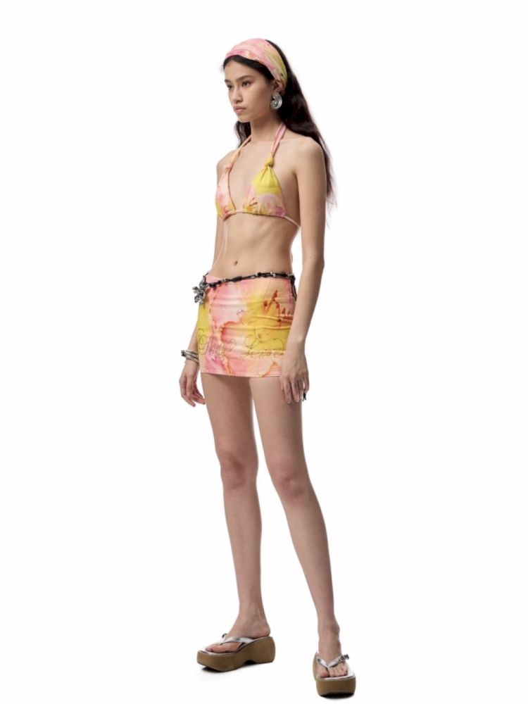 Floral full print bustier skirt【s0000012396】