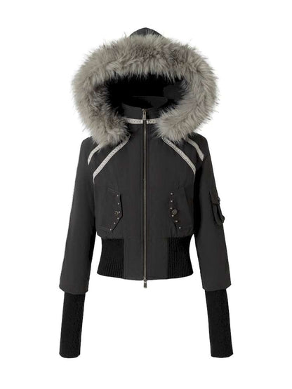 Street Punk Fur Hooded Padded Jacket【s0000014922】