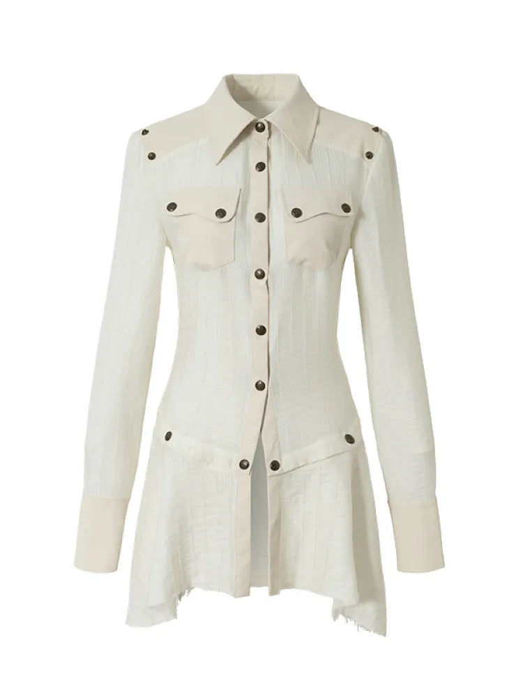 Leather Detachable Long-Sleeved Shirt【s0000014119】