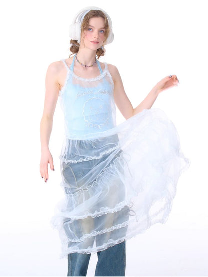 Lace Long Halter Outer Dress【s0000011681】