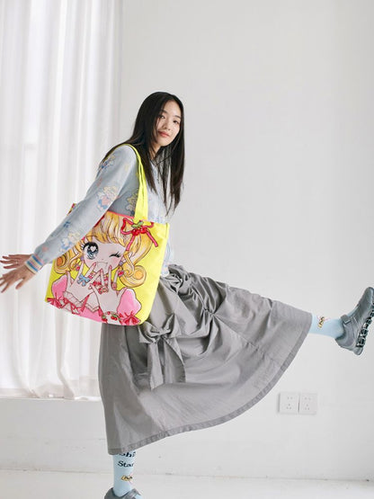 Girl Illustration Pattern Crossbody Handbag【s0000012347】