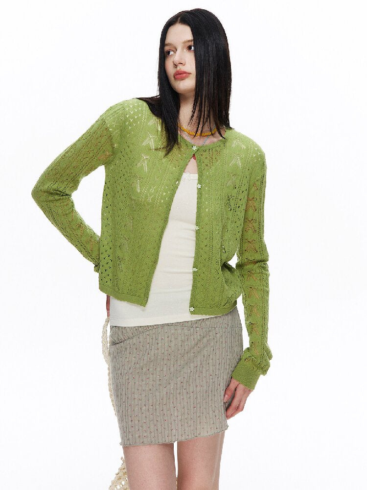 Openwork Cherry Blossom Cardigan【s0000015877】